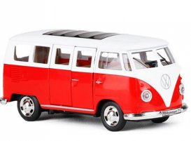 Kids Red / Brown 1:30 Scale Diecast Volkswagen T1 Bus Toy