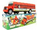 Kids Red Plastics Angry Birds Theme Electric School Bus Toy