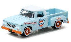 Gulf 1:64 Blue Diecast 1963 Dodge D-100 Pickup Truck Model