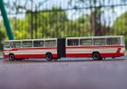 1:64 White-Red BK670 Diecast Beijing Articulated Bus Model