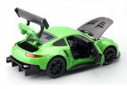 Kids 1:32 Green /Silver /Yellow Diecast Porsche 911 RSR Car Toy