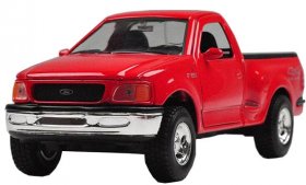 White / Red 1:24 Welly Die-Cast 1998 Ford F-150 Pickup Model