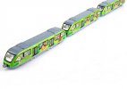 Kids Blue /Red /Yellow /Green Diecast Three Carriages Tram Toy