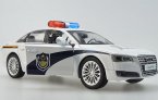 Kids Police 1:32 Pull-Back Function White Diecast Audi A8 Toy