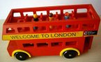 Kids Red Wooden Double-decker London Bus Toy With Passengers