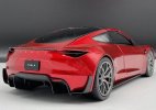 Red 1:18 Scale Diecast Tesla Roadster Car Model