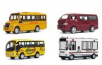 Mini Scale Kids Pull-Back Function Four Bus Toys Set