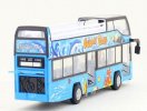 Kids Blue Ocean Park Diecast Double Decker Bus Toy