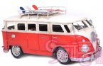 Large Scale Red-White Ancient Style Bus Model