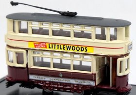 Mini Scale Oxford Die-Cast Double Decker Cardiff Tram Model