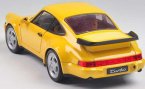 White / Yellow 1:18 Scale Welly Diecast Porsche 964 Turbo Model