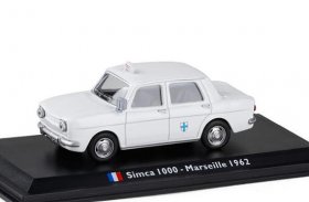 1:43 Scale White Diecast 1962 Simca 1000 Marseille Taxi Toy