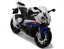 White-Blue 1:12 Scale MaiSto Assembly Diecast 2010 BMW S1000RR