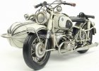 Medium Scale White Handmade Tinplate 1960 BMW R60 Sidecar Model