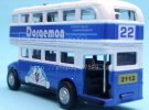 Blue Diecast Kids Doaemon Double Decker Bus Toy