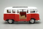 1:38 Scale Kids Red / Brown Diecast Volkswagen T1 Bus Toy