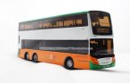 1:64 Scale White-Green NO.8 Hong Kong RC Double Decker City Bus