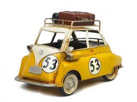 1:10 Scale Yellow / Red Retro Tinplate 1955 BMW Isetta Model