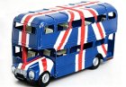 Blue 11 Inch Union Jack London Double Decker Bus Model