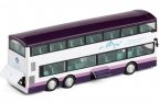 White-Purple Kids NO.12 Diecast Double Decker Bus Toy