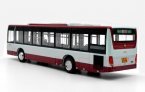 1:43 Scale White-Red Diecast Foton BJ6123C7C4D City Bus Model