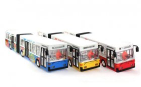 Large Scale Kids Red/ Yellow / Blue Electric Articulated Bus Toy