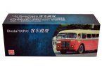 White-Red 1:64 Scale Diecast Skoda 706RO Bus Model