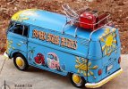 Blue Medium Scale Tinplate 1967 VW Hippie Bus Model