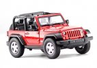 Yellow / Red 1:24 Scale Diecast Jeep Wrangler Rubicon Model