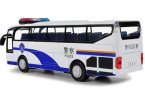 Blue-White Kids Pull-Back Function Die-Cast Police Bus Toy