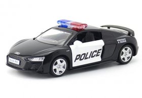 Kids Black 1:36 Scale Police Diecast Audi R8 Coupe Car Toy