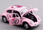 Kids Pink 1:38 Scale Hello Kitty Diecast VW Beetle Toy