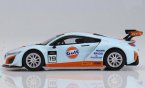 Gulf 1:64 Scale Blue-Orange Diecast Acura NSX GT3 Model Model