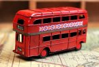 Small Scale Red Tinplate NO.9 London Double-decker Bus Model