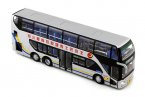 Silver 1:64 Diecast Asiastar JS 6130SHJ Double Decker Bus Model