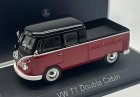 1:43 Black-Wine Red NOREV Diecast 1961 VW T1 Double Cabin Model