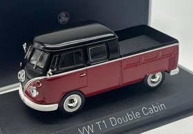1:43 Black-Wine Red NOREV Diecast 1961 VW T1 Double Cabin Model