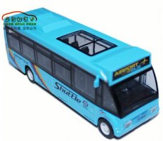 Kid Blue / Green / White Pull-back Function Airport City Bus Toy