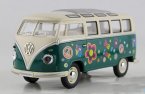 Kids Red / Blue / Green 1:24 Flower Patterns Diecast VW Bus Toy