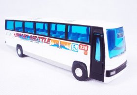 Pull-Back Function Kids White Airport Shuttle Tour Bus Toy