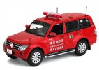 Red 1:43 Tokyo Fire Dept. Diecast Mitsubishi Pajero SUV Model