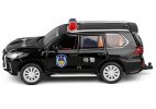 1:32 Scale Black /White Kids Police Diecast Lexus LX570 SUV Toy