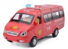 Red Kids Fire Department Die-cast Van Bus Toy