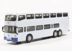 White 1:76 Scale Die-Cast Nanjing Double Decker Bus Model