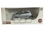 1:24 Scale Silver-Blue MondoMotors Diecast FIAT 500 Model