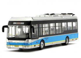 1:64 Scale Blue-Silver NO. 103 Diecast BeiJing Trolley Bus Model