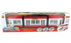 Large Scale Red-White Kids Articulated Electric Trolley Bus Toy