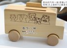 Medium Size White Animal Figures Wooden Bus Toy