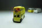Mini Scale Yellow Oxford British Double-decker Trolley Bus Model