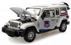 White / Black Police Kids 1:32 Diecast Jeep Wrangler Toy